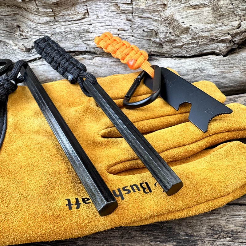 Ferro Rod Striker - Handgeweven touw Hexagonale vuursteen Magnesiumstok Outdoor
