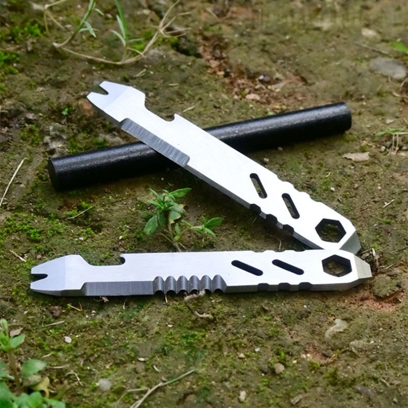 Titanium Pry Bar - Mini roestvrijstalen koevoet, multifunctionele inbussleutel, magnesiumstaafschraper,