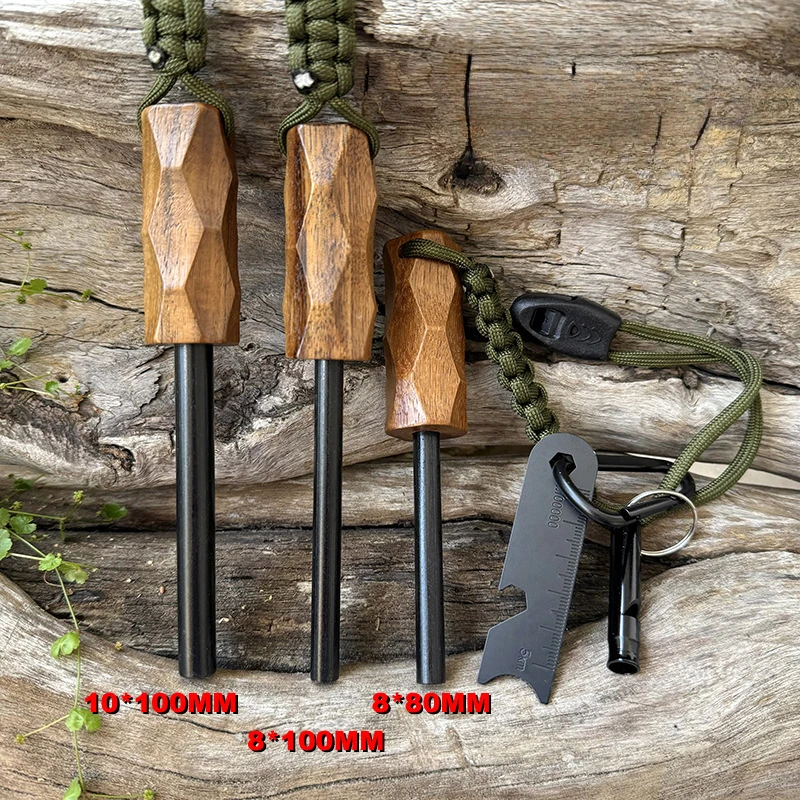Ferro Rod Striker - Nieuwe Outdoor vuursteen vuuraansteker met houten
