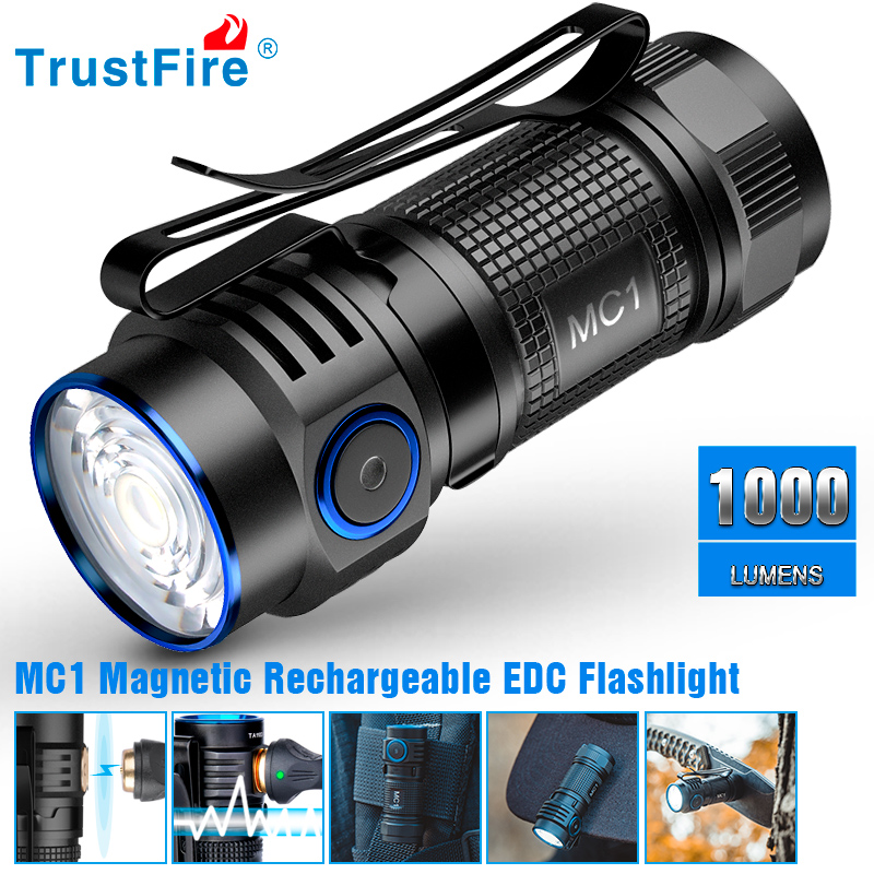 Edc Every Day Carry おもちゃ - Trustfire MC1 USB oplaadbare zaklamp 1000